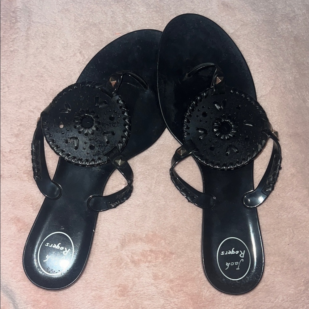 Jack Rogers Black Leather Sandals